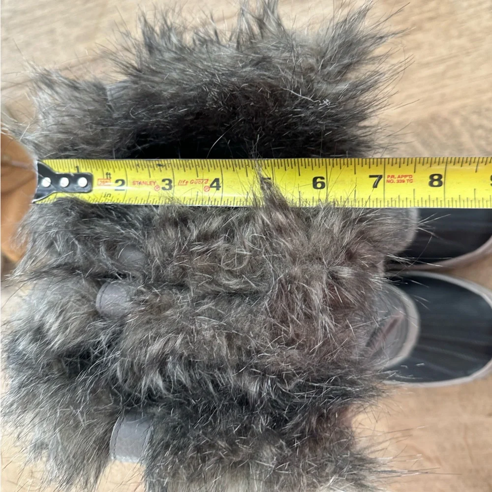 Sorel Joan of Artic Suede Winter Insulated Fur boots Gray Black size 7.5 - Picture 12 of 16